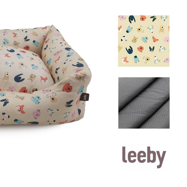 Leeby Cuna Desenfundable Beige Estampado Cómic para perros thumbnail