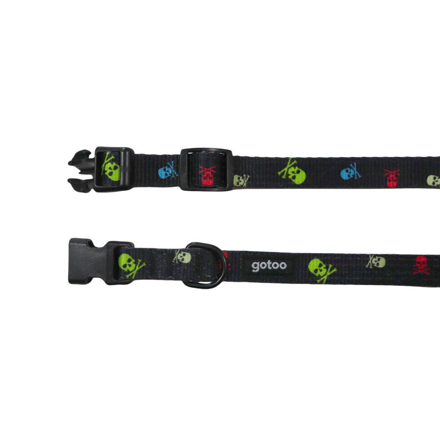 Gotoo Collar estampado calavera negro para perros thumbnail