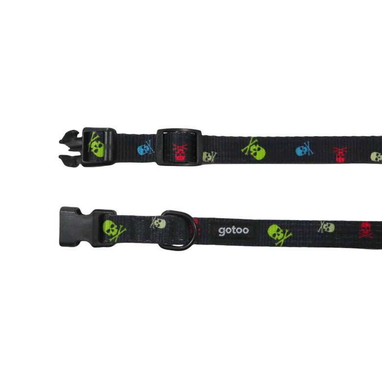 Gotoo Collar estampado calavera negro para perros,  Imagen numero 3 Gotoo Collar estampado calavera negro para perros, , large Imagen numero 3