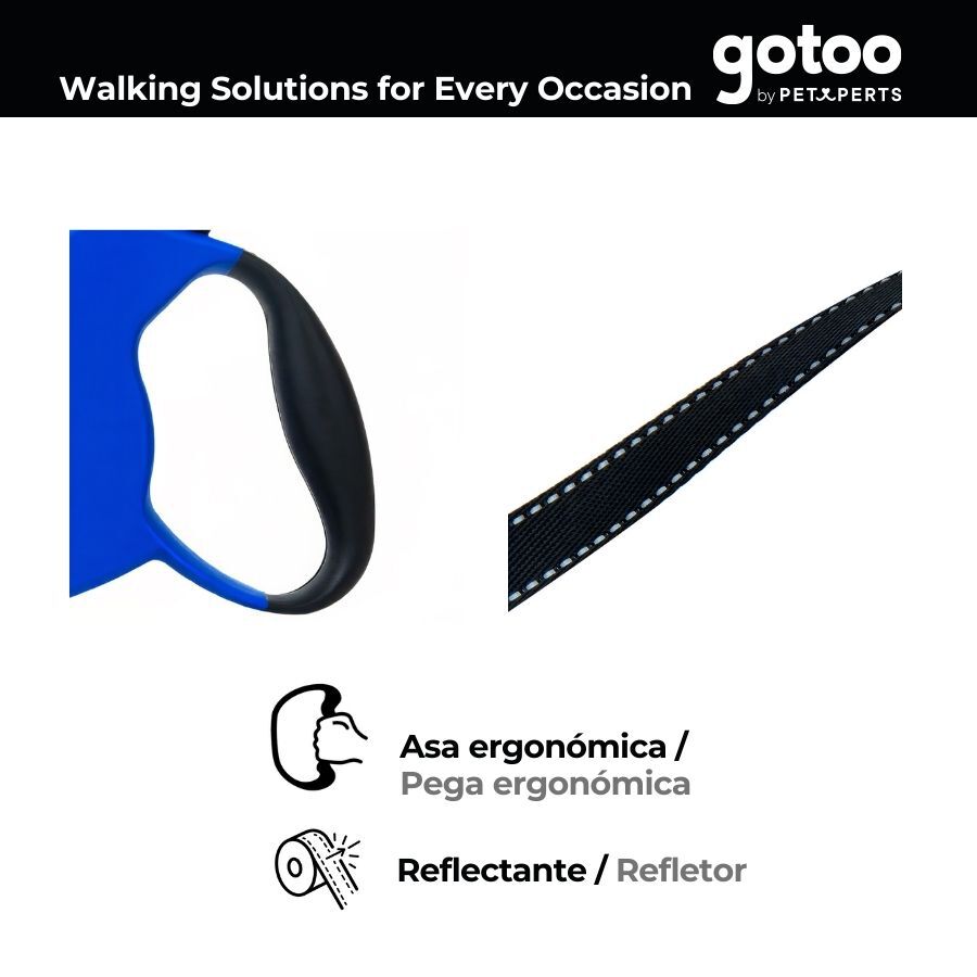 Gotoo Correa extensible azul para perros thumbnail
