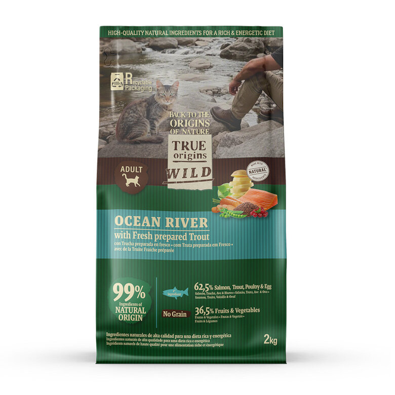 6 kg True Origins Wild Ocean River Salmón y Trucha pienso para gatos,  Imagen numero 2 6 kg True Origins Wild Ocean River Salmón y Trucha pienso para gatos, , large Imagen numero 2