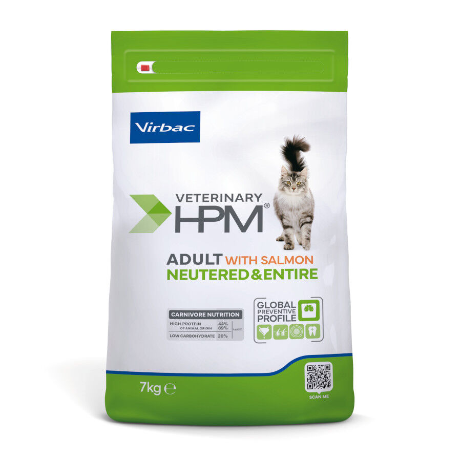7 kg Virbac Adult Neutered Entire HPM Pienso Salm&oacute;n para gatos, , large Imagen numero 1