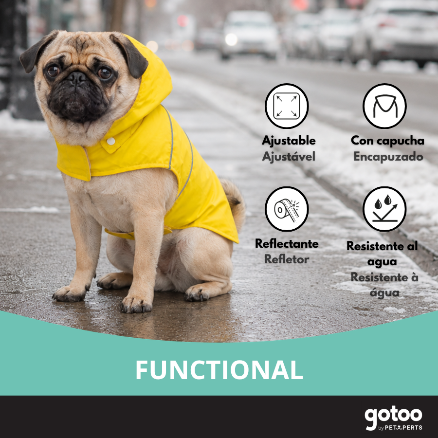 Gotoo Impermeable Reflectante Amarillo para perros, , large Imagen numero 6