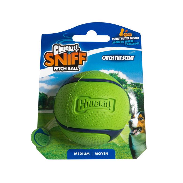 Chuckit! Sniff Fetch Pelota Con Sabor a Cacahuete para perros thumbnail