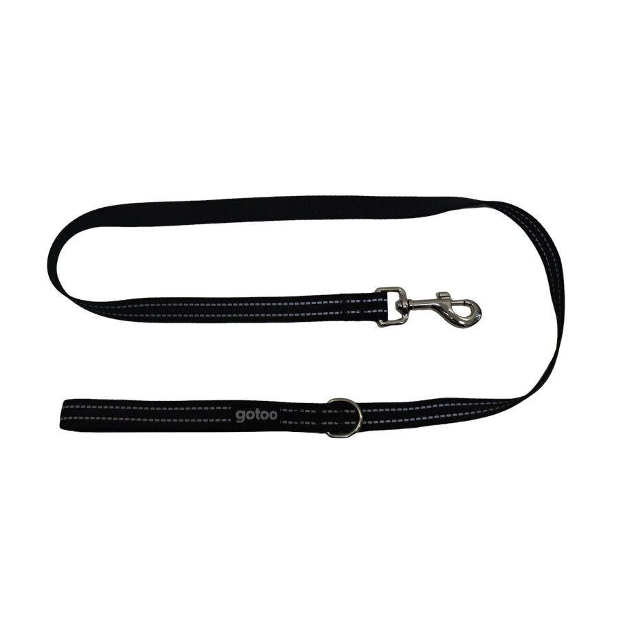 Gotoo Correa de nylon negra reflectante para perros