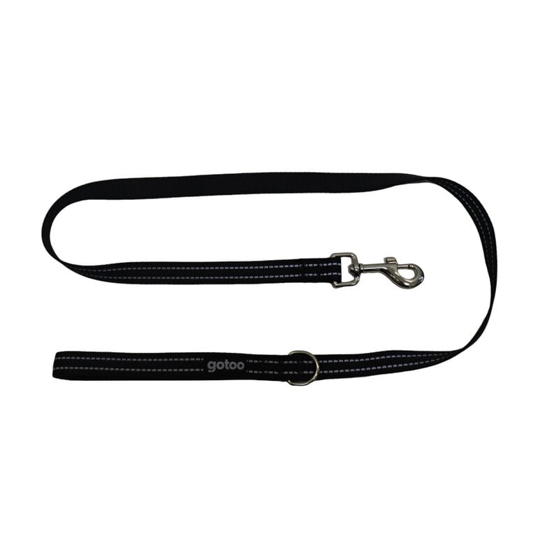 Gotoo Correa de nylon negra reflectante para perros,  Imagen numero 1 Gotoo Correa de nylon negra reflectante para perros, , large Imagen numero 1