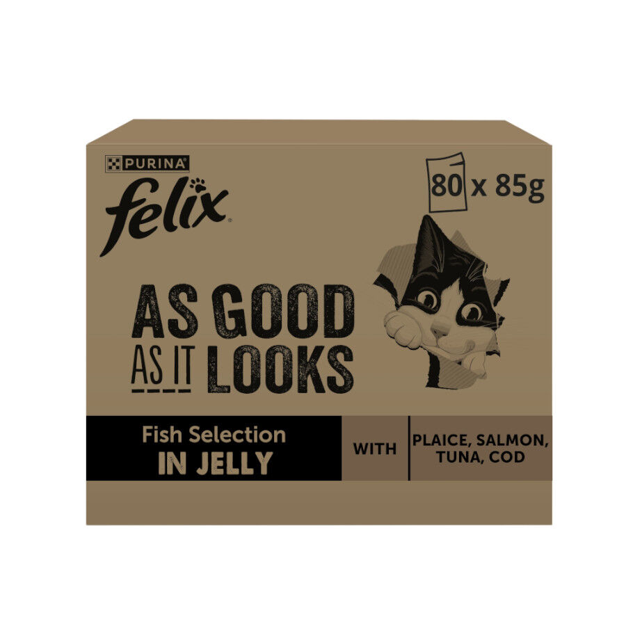 80 sobres x 85 g Felix Fantastic Fest&iacute;n del Mar sobres en gelatina para gatos, , large Imagen numero 1