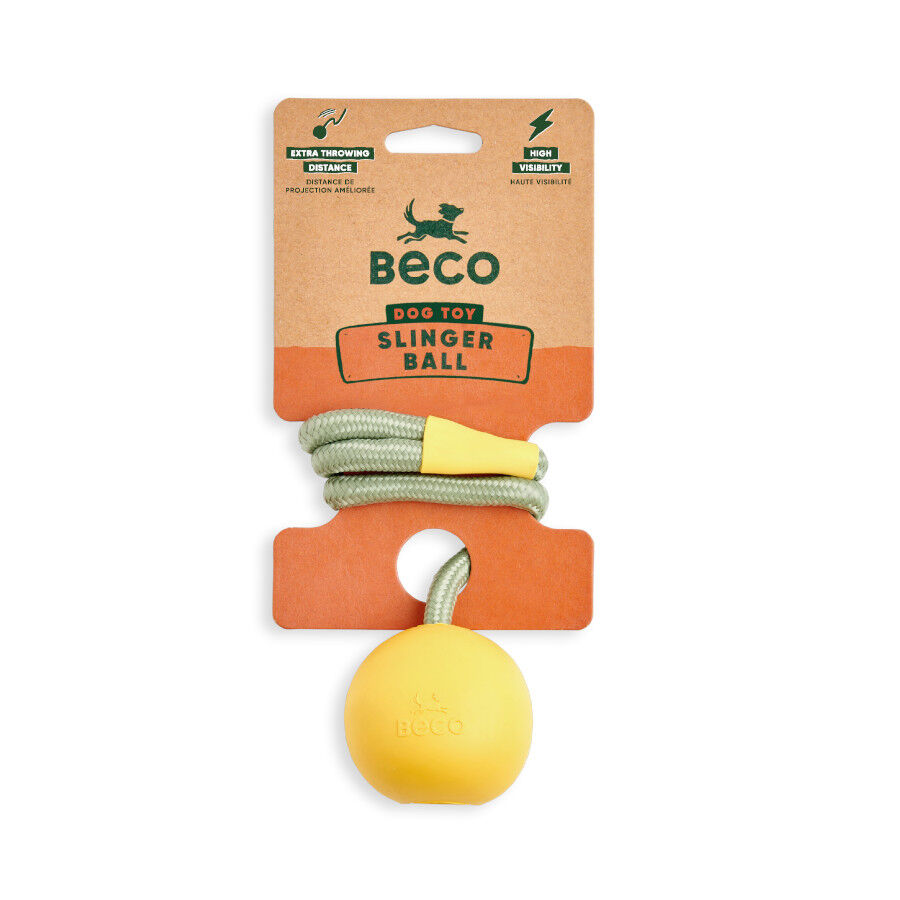 BECO Mordedor de goma con Cuerda Amarillo para perros thumbnail