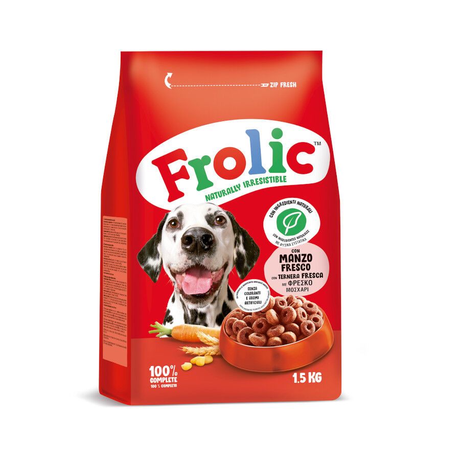 1.5 kg Frolic Pienso Semih&uacute;medo para Perros Adultos Sabor Ternera, , large Imagen numero 1