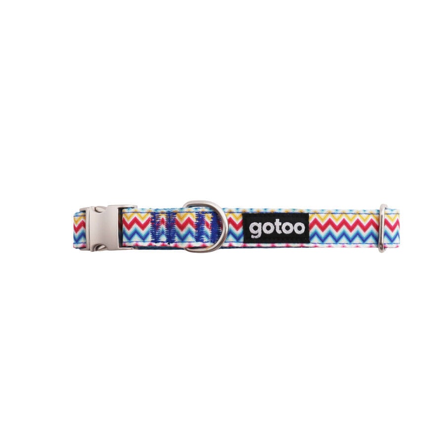 Gotoo Collar estampado rayas zig-zag para perros, , large Imagen numero 1