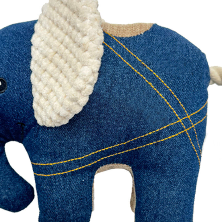 Tootoy! Comfort Denim Elephant peluche con sonido para perros, , large Imagen numero 3