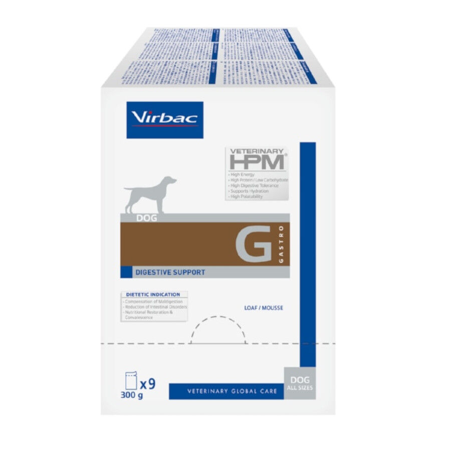 9 sobres x 300 g Virbac Veterinary HPM Gastro comida h&uacute;meda para Perros, , large Imagen numero 2