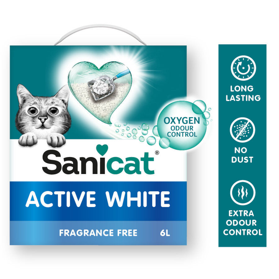 Sanicat Clumping White Arena Blanca Aglomerante sin perfume para gatos thumbnail