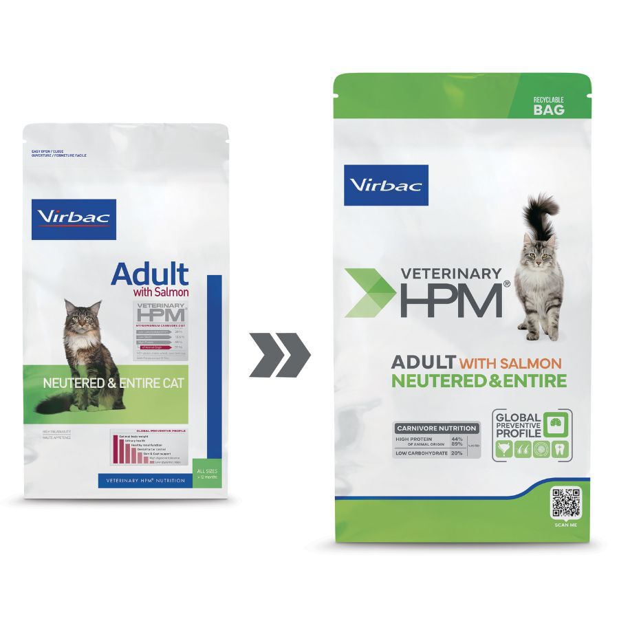 3 kg Virbac HPM Veterinary Pienso Salm&oacute;n para gatos adultos, , large Imagen numero 2
