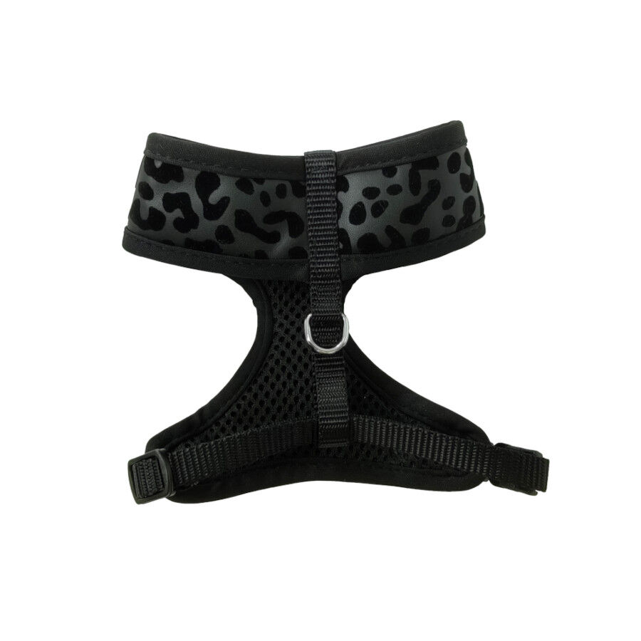 Gotoo Correa y arn&eacute;s estampado animal negro para gatos , , large Imagen numero 3