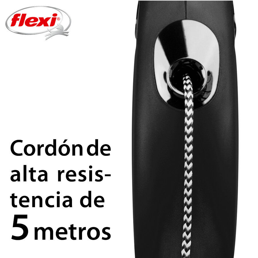 Flexi New Classic Correa de Cordón Extensible Negra para perros thumbnail