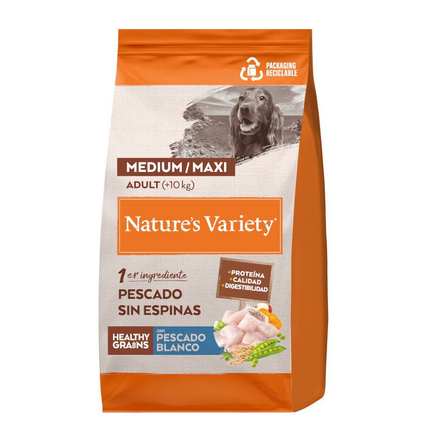 Nature&#039;s Variety Healthy Grains Adult Medium Maxi Pescado Blanco pienso para perros thumbnail