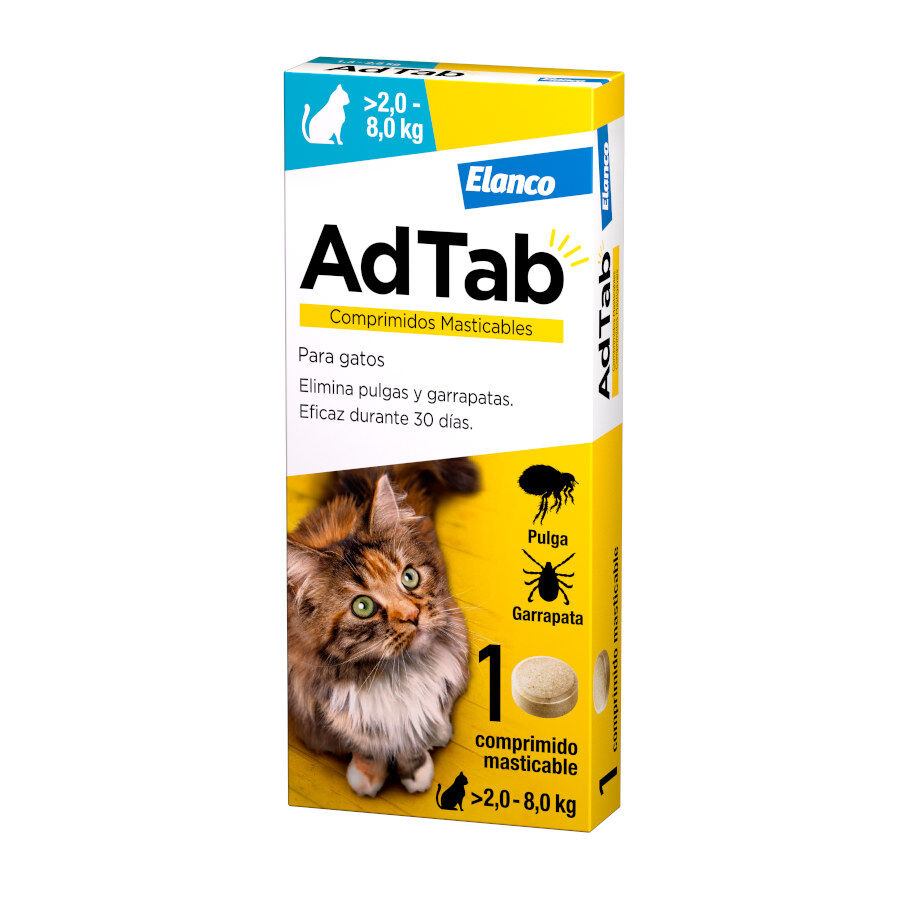 AdTab Comprimidos Masticables Antiparasitarios para gatos, , large Imagen numero 1