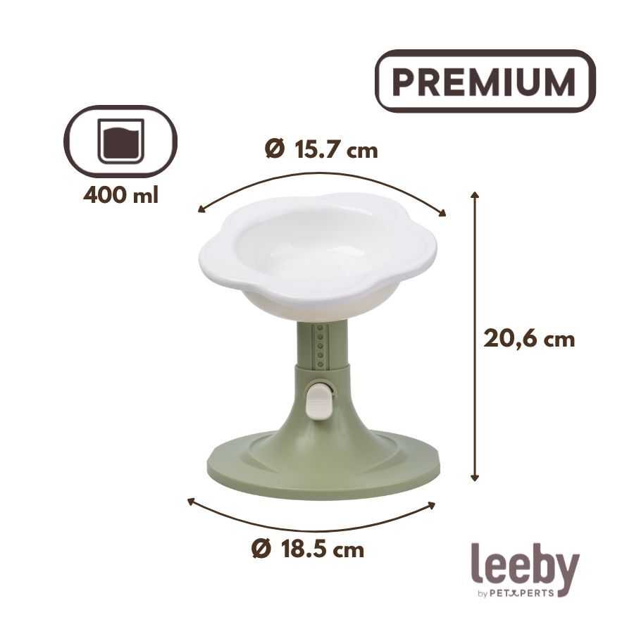 Leeby Comedero Elevado Inclinado de Cer&aacute;mica Estilo Flor para gatos, , large Imagen numero 4