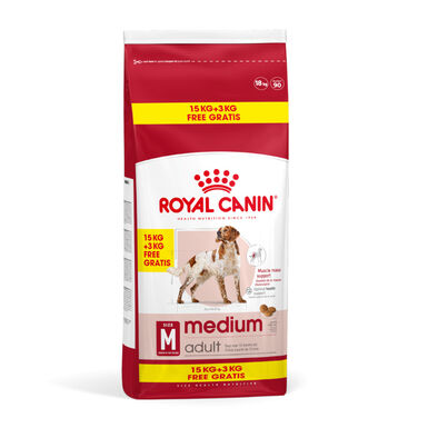 18 kg (15 + 3 kg grátis!) Royal Canin Medium Adult pienso para perros