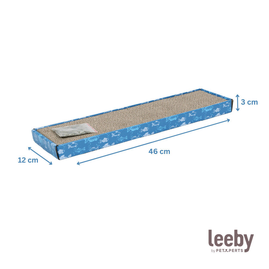 Leeby Fitz tabla rascador de cartón azul para gatos thumbnail