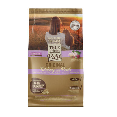 True Origins Pure Adult Sterilised Pavo pienso para gatos