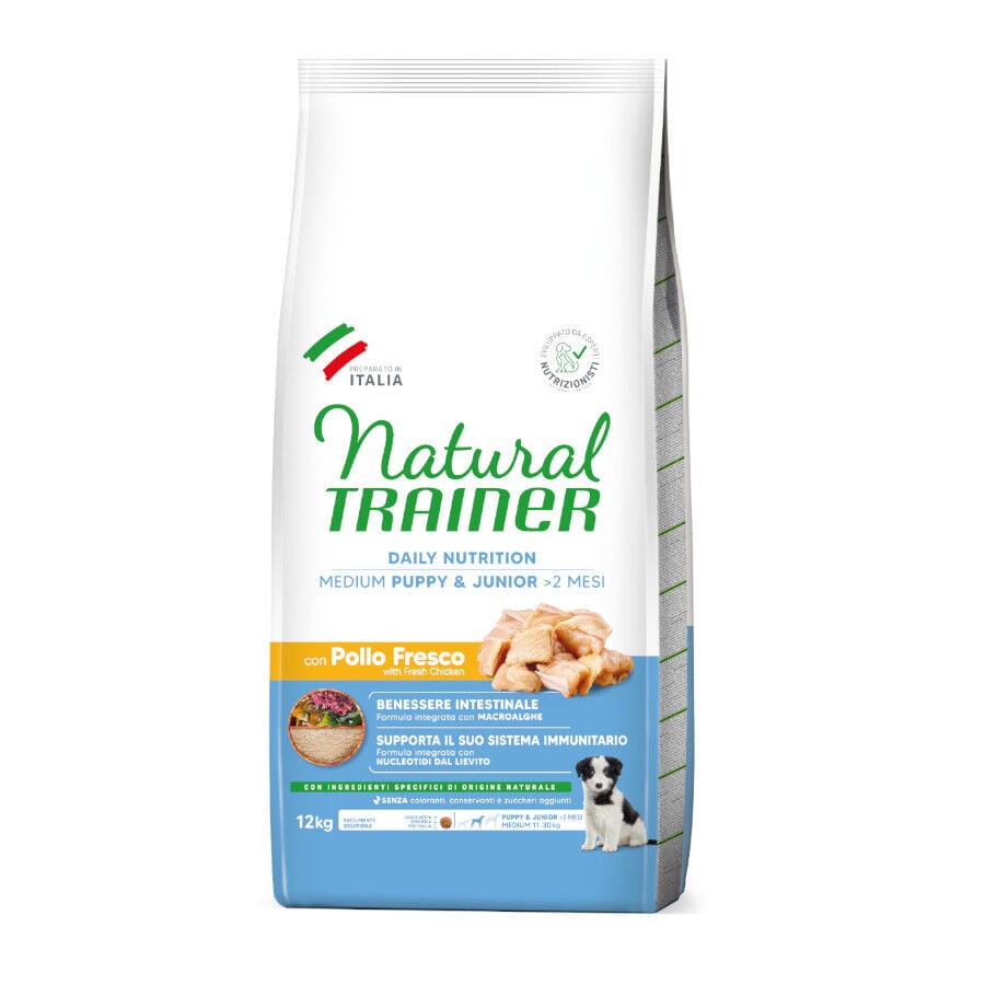 12 kg Natural Trainer Puppy&Junior Medium Pollo pienso para perros, , large Imagen numero 1