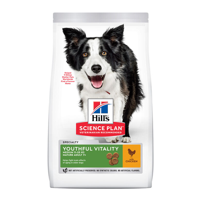 Hill&#039;s Science Plan Youthful Vitality Medium Adult Pollo pienso para perros thumbnail