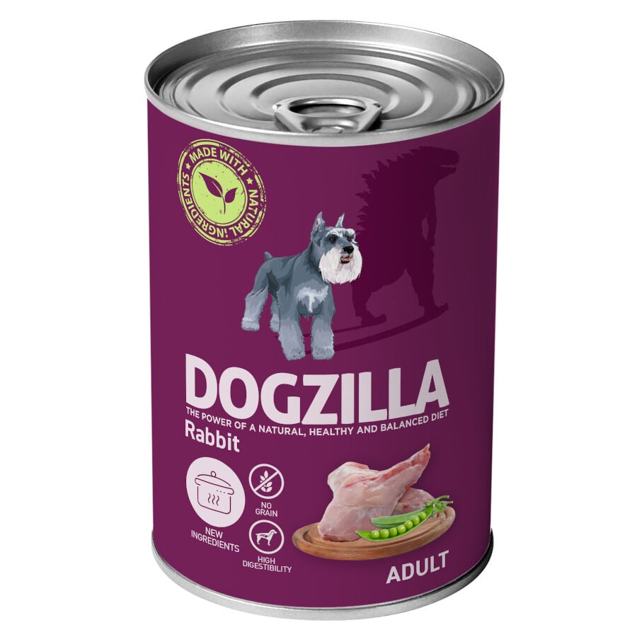 Dogzilla Adult Conejo lata para perros