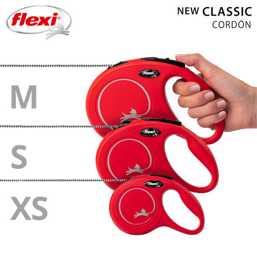 Flexi New Classic Correa de Cordón Extensible Roja para perros, , large image number null