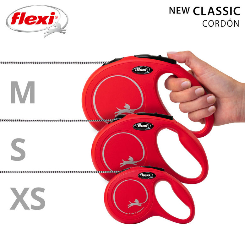 Flexi New Classic Correa de Cordón Extensible Roja para perros,  Imagen numero 4 Flexi New Classic Correa de Cordón Extensible Roja para perros, , large Imagen numero 4