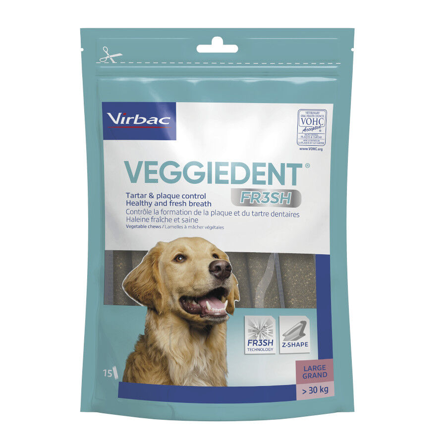 15 barritas Virbac Snacks Dentales Veggiedent Fresh para perros de raza grande, , large Imagen numero 1