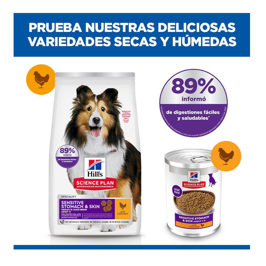14 kg Hill's Science Plan Sensitive Stomach y skin Adult Pollo pienso para perros, , large Imagen numero 9