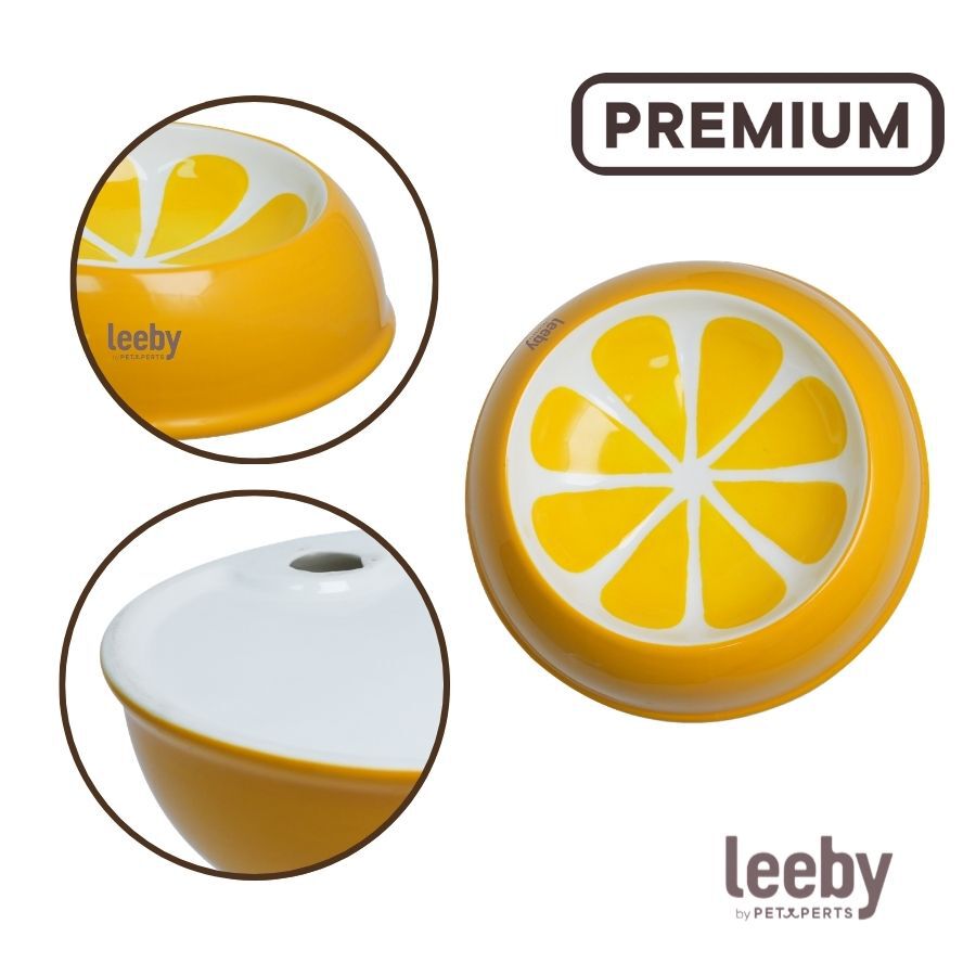 Leeby Comedero de Cer&aacute;mica Estampado Lim&oacute;n para gatos, , large Imagen numero 3