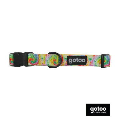 Gotoo Collar estampadado Tie Dye amarillo para perro