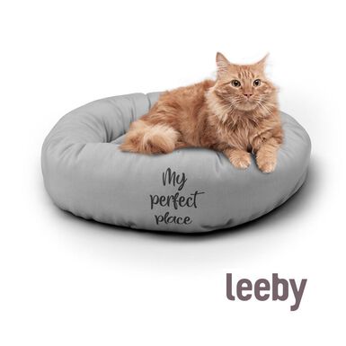 Leeby Cama Donut Antideslizante Gris para gatos
