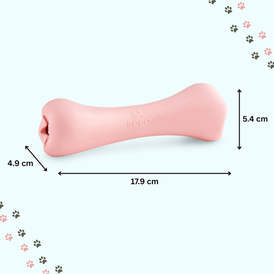 BECO Hueso Portagolosinas de Goma Rosa para perros, , large Imagen numero 4
