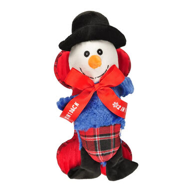 Flamingo Navidad Muñeco de Nieve y Hueso de peluche para perros