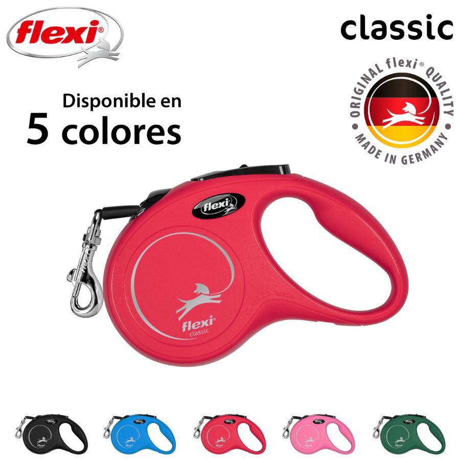 Flexi Classic Correa Extensible de Cinta Roja para perros, , large Imagen numero 3