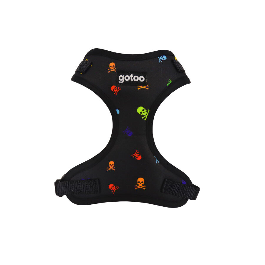 Gotoo Arn&eacute;s ajustable estampado calavera negro para perros, , large Imagen numero 1