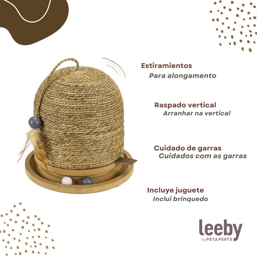 Leeby Beau rascador redondo con juguete para gatos, , large Imagen numero 3