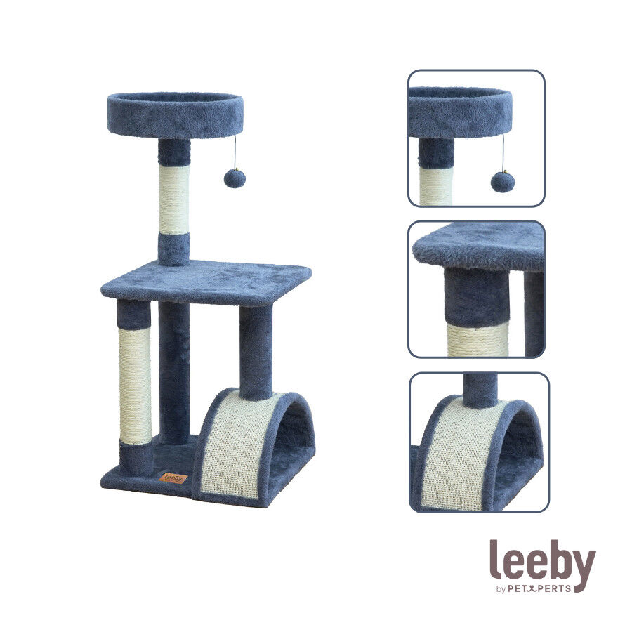 Leeby Marcelo torre rascador con cama y juguete para gatos thumbnail