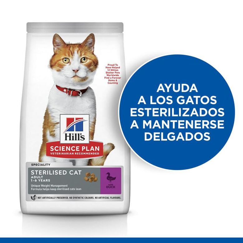Hill&#039;s Science Plan Sterilised Young Adult Pato pienso para gatos thumbnail