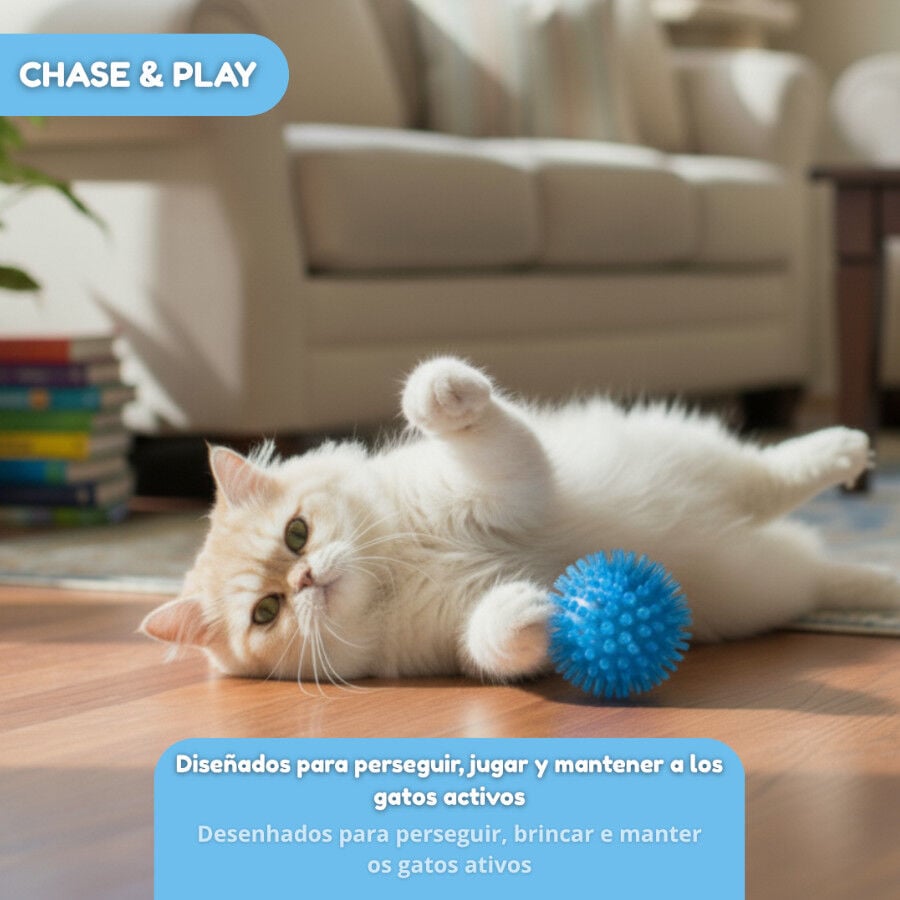 Tootoy! Pelota de Goma Luminosa Azul para gatos thumbnail