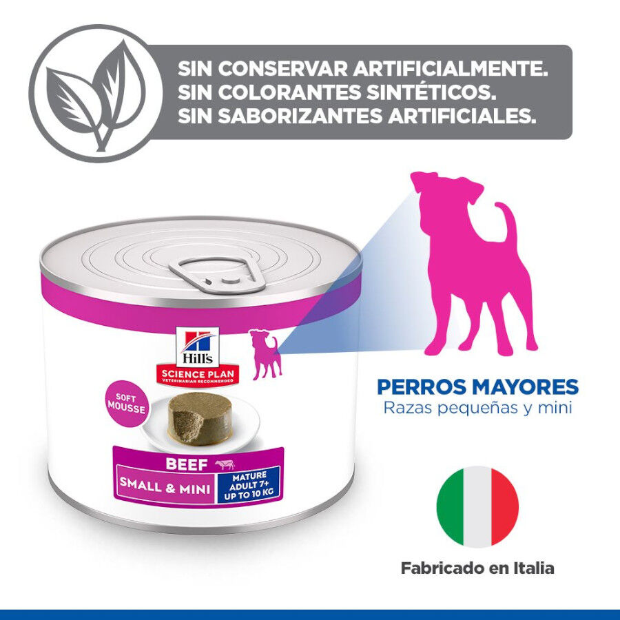Hill&#039;s Science Plan Mature Adult Small y Mini Mousse de Ternera lata para perros thumbnail