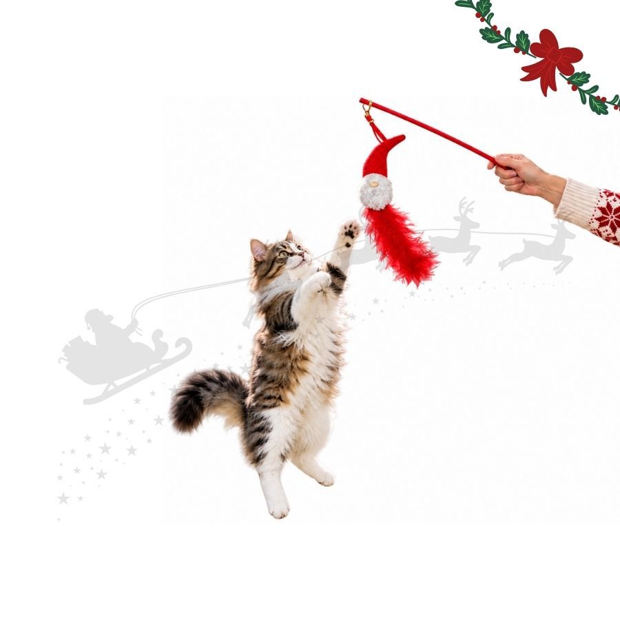Wonder Christmas Teaser Flexible Pap&aacute; Noel Juguete para gatos, , large Imagen numero 1