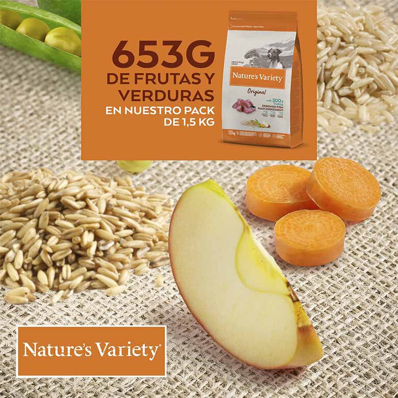 1.5 kg Nature's Variety Original Adult Mini Atún pienso para perros,  Imagen numero 3 1.5 kg Nature's Variety Original Adult Mini Atún pienso para perros, , large Imagen numero 3