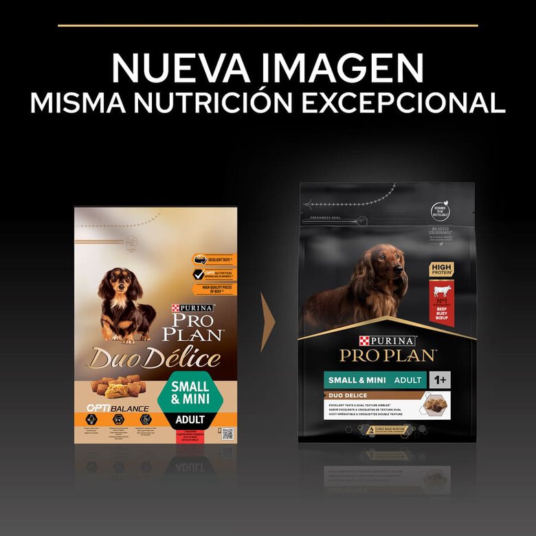 2.5 kg Pro Plan Adult Small y Mini Duo Délice Buey pienso para perros,  Imagen numero 2 2.5 kg Pro Plan Adult Small y Mini Duo Délice Buey pienso para perros, , large Imagen numero 2
