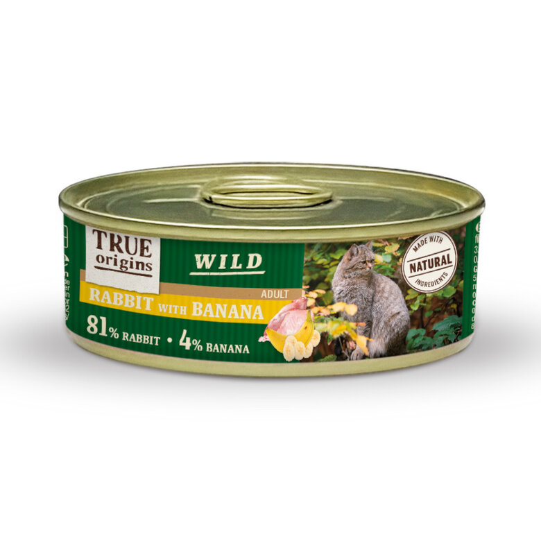 True Origins Wild Adult Conejo y Banana lata para gatos, , large image number null