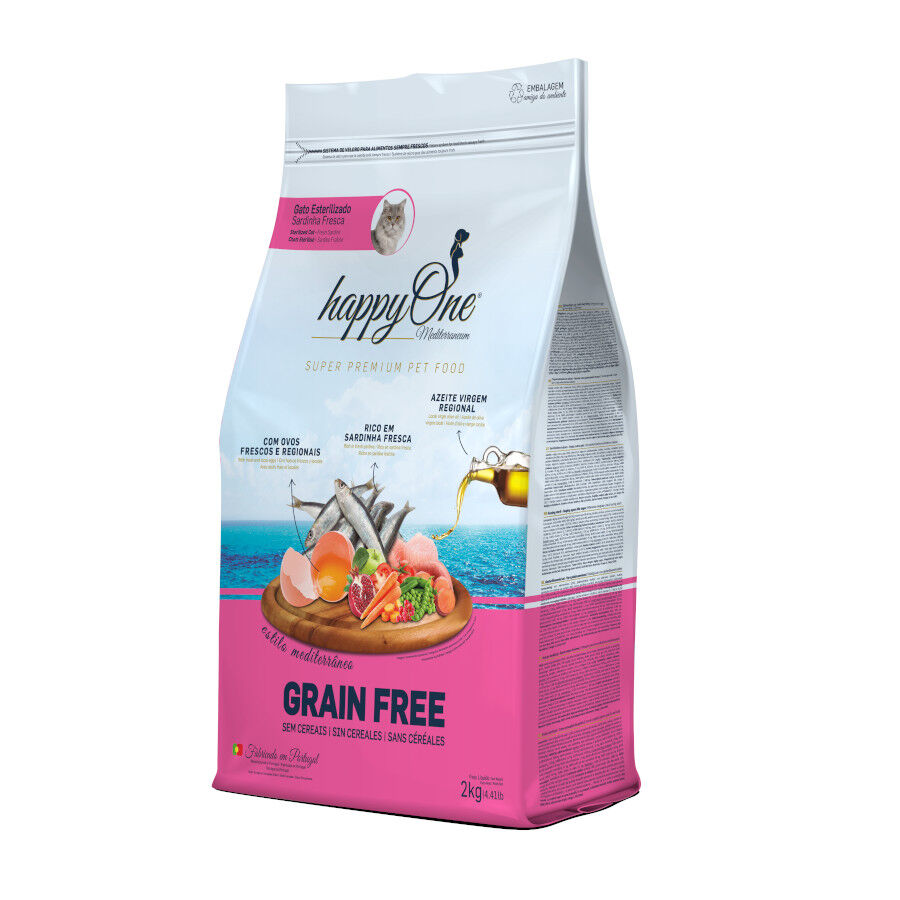 happyOne Mediterraneum Adult Estrerilizado Grain Free de Sardina pienso para gatos